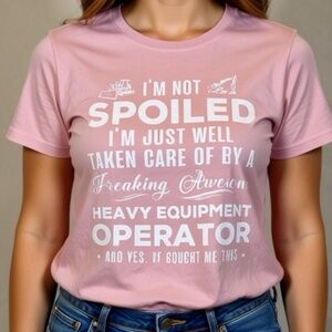 Next Level Apparel T-Shirt Womens Size Large Pink Construction Graphic Funny